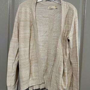 Women's Cream Cardigan Sweater Faded Glory Medium Cozy Fall Minimal Womens